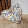Herzkissen Brustherzkissen Lagerungskissen Blumen blau gelb W1571