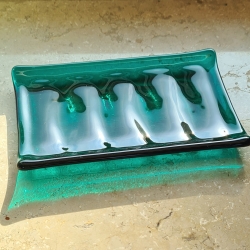 Seifenschale aus Glas...Seifenablage...Wohndekor...Geschenkidee 