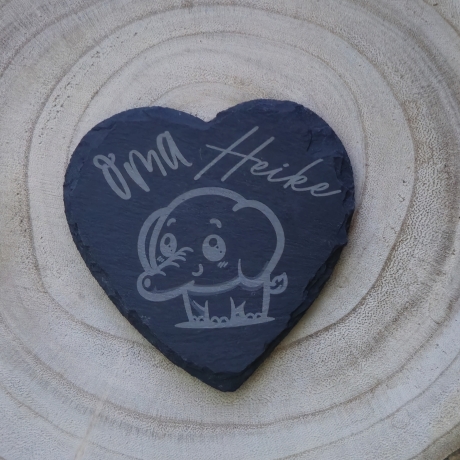 Personalisierbare Herzuntersetzer aus Schiefer ♥