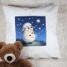 Flauschiges Kissen mit süßem Schäfchen-Nachtlicht-Aufdruck 