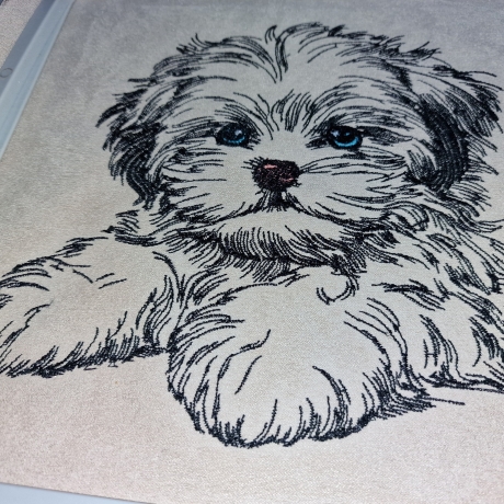 NEU Stickdatei Shih Tzu Welpe Lesley Hund realistisch