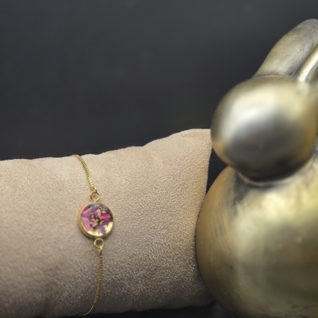 Armband mit Blüten 18k vergoldet/ Edelstahl/Sterling Silber 