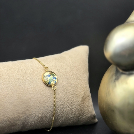Armband mit Blüten 18k vergoldet/ Edelstahl/Sterling Silber 