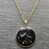 Gold/ Silberkette mit Blütenanhänger 18k/24k Gold/ 925 Silber 