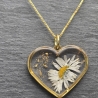 Gold/ Silberkette mit Blütenanhänger 18k/24k Gold/ 925 Silber 