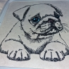 NEU Stickdatei Mops Welpe Daisy Hund realistisch