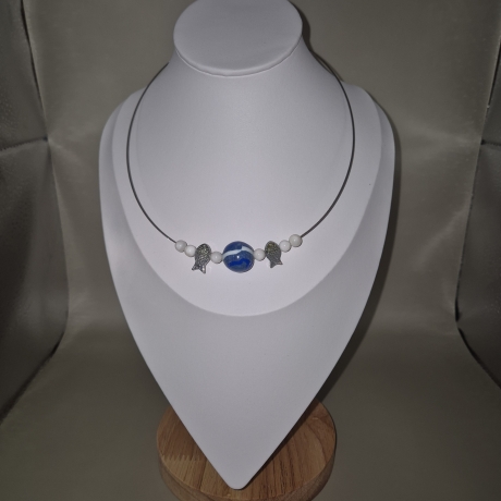 Maritimes Collier mit Unikatperle