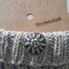 Socken Gr.36/37 mit Knopf-handgestrickt-hellbraun