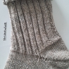 Socken Gr.36/37 mit Knopf-handgestrickt-hellbraun