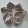 Socken Gr.36/37 mit Knopf-handgestrickt-hellbraun