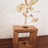 Dekorahmen aus Holz mit Reagenzglas, Anzuchtglas, Eiche