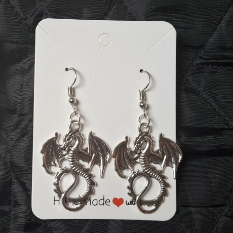 Drachen Ohrringe silber 