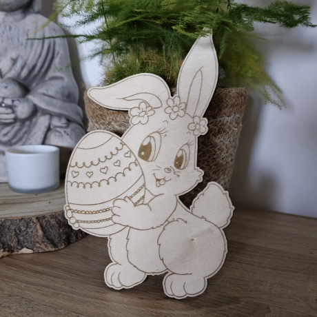 Osterdeko - Süßer Osterhase mit Osterei