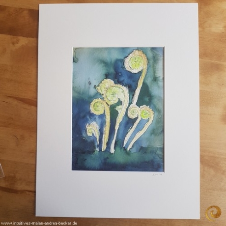 Aquarell Farnization mit Passepartout