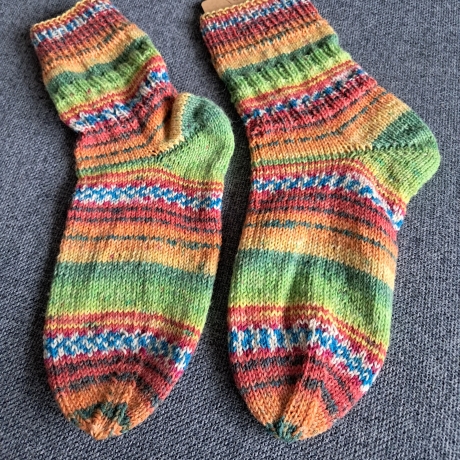 Socken  Gr. 36/37 handgestrickt bunt