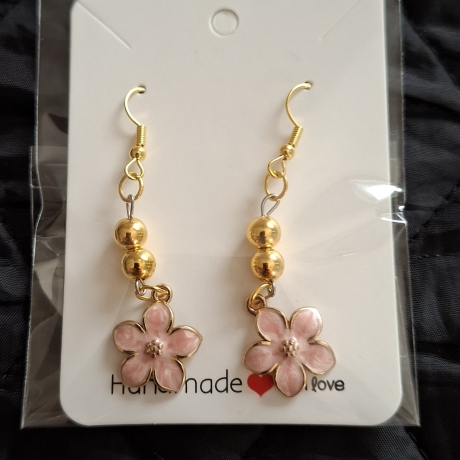 Ohrring Blume rosa/gold