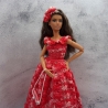 Rotes Puppenkleid und Zubehör für 1:6 Puppen (Barbie, Steffi)