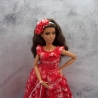 Rotes Puppenkleid und Zubehör für 1:6 Puppen (Barbie, Steffi)