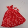 Rotes Puppenkleid und Zubehör für 1:6 Puppen (Barbie, Steffi)