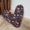 Herzkissen Mastektomie Brustherzkissen Rosen auf schwarz W1649