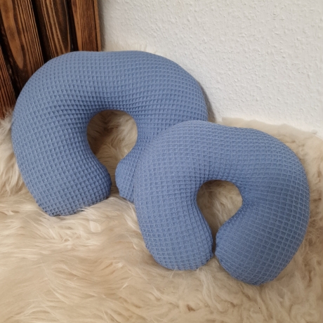 Nackenhörnchen Nackenstütze Reisekissen Waffel jeansblau W163 