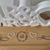 Mr.&Mrs. Schriftzug mit Holzuntersetzer