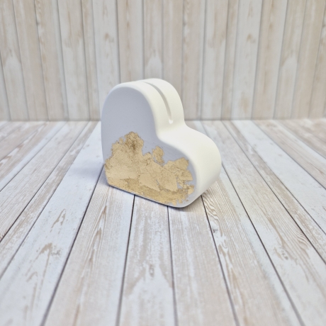 Fotohalter Herz aus Gießpulver Gießkeramik Geschenkidee Deko