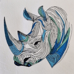 Nashorn - 13.66 x 12.58 cm