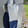Schal - handgestrickt - leicht und wärmend-unregelmäßige Streifen