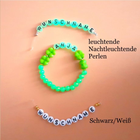 Kinder-Armband Kinder-Schmuck personalisiert Kleeblatt Armreifen