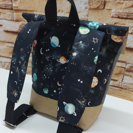 Kindergartenrucksack, Rucksack für Kinder - Muster Space