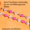 Kinder-Armband Schmuck, elastisch, Perlen gefädelt kräftiges Rosa