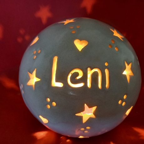 Namenslampe zur Taufe Geburt die Geburtslampe Name ausgestanzt