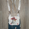 Umhängetasche klein Crossbody Tasche bestickt Handytasche Möwe