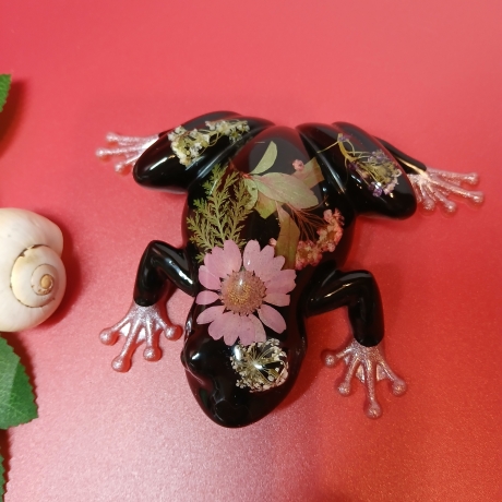 Epoxidharz Frosch rosa Blüte 