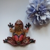 Epoxidharz Frosch Schmetterling rot