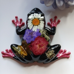 Epoxidharz Frosch weiße Blüte 