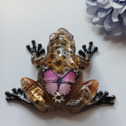 Epoxidharz Frosch Schmetterling violett