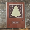 Weihnachtskarte mit Tannenbaum aus Holz