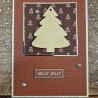 Weihnachtskarte mit Tannenbaum aus Holz