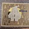 Weihnachtskarte mit Weihnachtsmann aus Holz