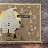 Weihnachtskarte mit Weihnachtsmann aus Holz