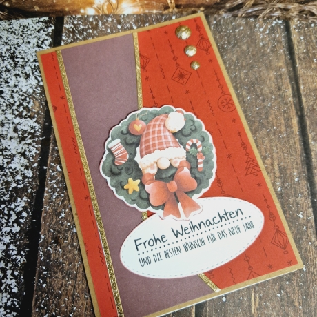 Weihnachtskarte mit Wichtel