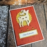 Weihnachtskarte mit Rentier/Hirsch aus Holz