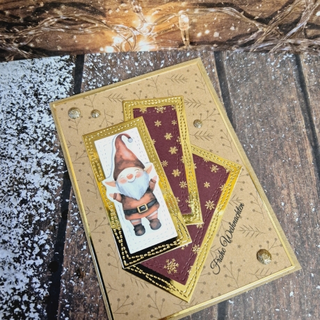 Weihnachtskarte mit Zwerg