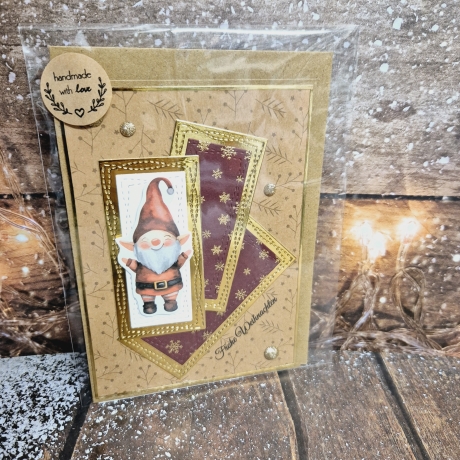 Weihnachtskarte mit Zwerg