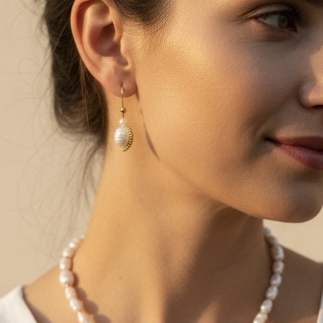 Perlenschmuck Set Damen – echte Süßwasserperlen