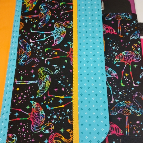 Maltasche Malmappe Stiftemappe für Malutensilien -bunte Flamingos