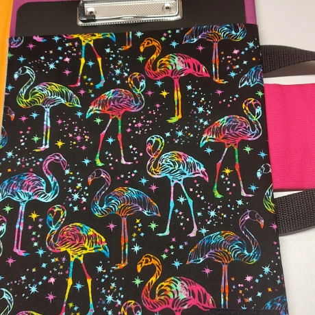 Maltasche Malmappe Stiftemappe für Malutensilien -bunte Flamingos