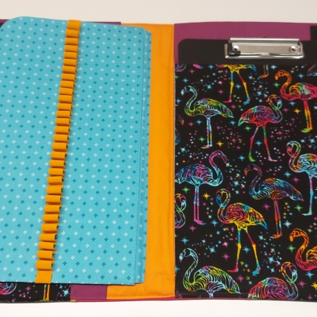 Maltasche Malmappe Stiftemappe für Malutensilien -bunte Flamingos